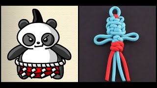 How to Make a Sumo Panda (相撲パンダ) Paracord Key Fob by TIAT