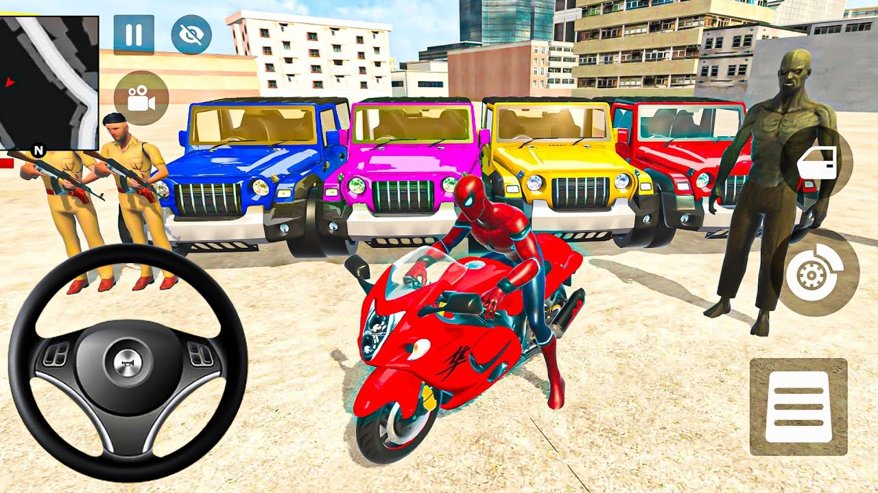🐝 Indian Thift Auto Android Game 🌿 SuperMan & Spiderman Game😍G- Wagon & McQueen Car & Bike Showroom