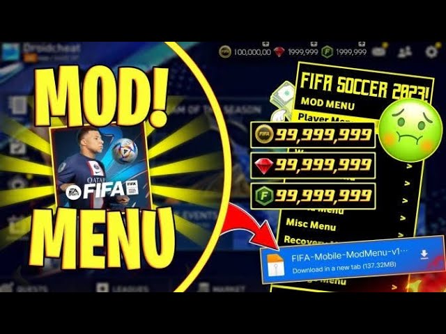 Fifa Mobile 23 Mod Apk 18 1 01 Gameplay 2023 VIP Unlimited Money! Fifa  Soccer Fo 