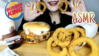 Steak house burger, onion rings, kitkat ...