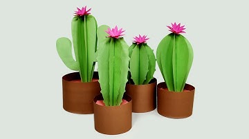 Easy Paper Craft Ideas | DIY Paper Cactus Tree | 3D Paper Cactus Making | Origami Crafts
