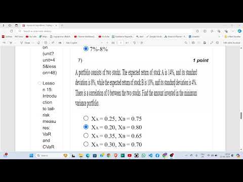 Advanced Algorithmic Trading and Portfolio Management || WEEK-4 || ASSIGNMENT - 4 | SOLUTION ||NPTEL