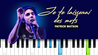 Je te laisserai des mots, Patrick Watson (Piano tutorial)