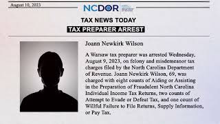 Tax Preparer arrested on felony & misdemeanor tax charges filed by the NCDOR. by North Carolina Department of Revenue 145 views 9 months ago 27 seconds