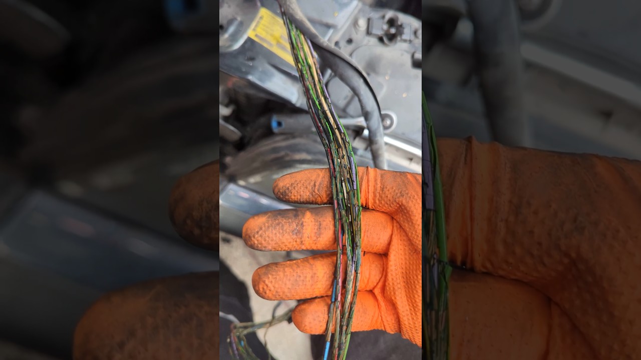Worst wiring harness in history 😅 #mechanic #repair #mercedes #broken #car #diy #wiring #fail