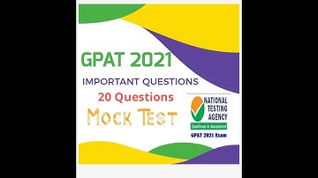 GPAT IMPORTANT MCQS Part 1 |MOCK TEST|GPAT 2021|PHARMACHAMPS
