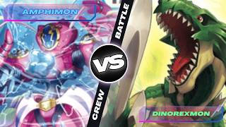 DIGIMON TCG LAND VS SEA CREW BATTLE ~ Dinorexmon &amp; Amphimon Decks