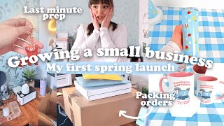 MY FIRST SPRING LAUNCH! 🌺✨ Prepping & packing orders 🌼 Growing a small business