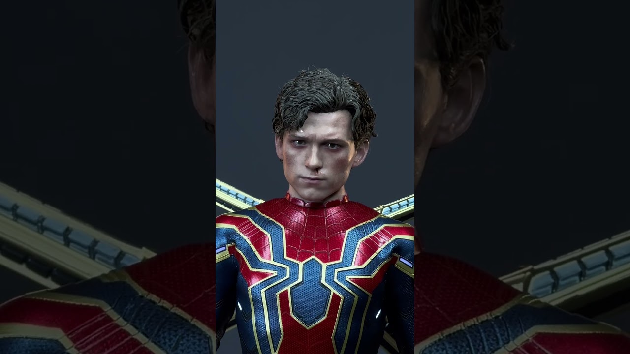 Posing Hot Toys Iron Spider #actionfigure #marvel #spiderman #hottoys #tomholland