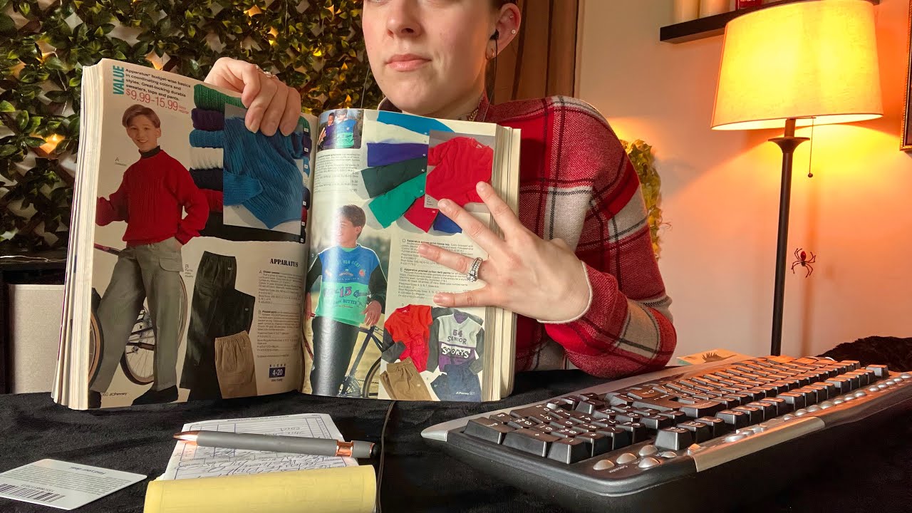 ASMR Store Counter Associate | Typing, Writing, Paper Crinkles, Catalogue Pages