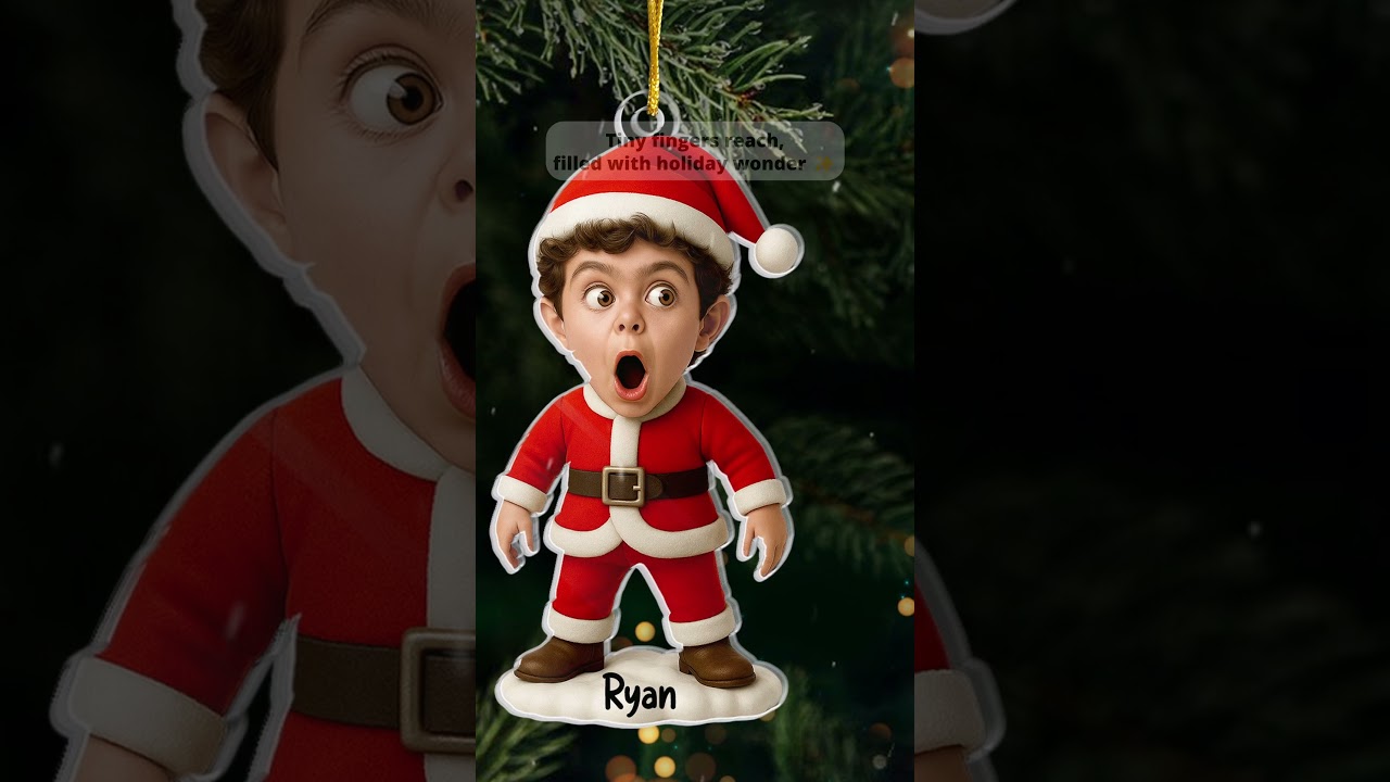 Custom Photo Acrylic Ornament - Personalized Christmas Gift For Kids - Oh What Fun - AOP-HA0692-V1.1