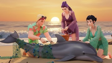 Mission: Rescue the stranded dolphin of Rumi, Mira & Zoey Huntrix | KPOP Demon Hunters
