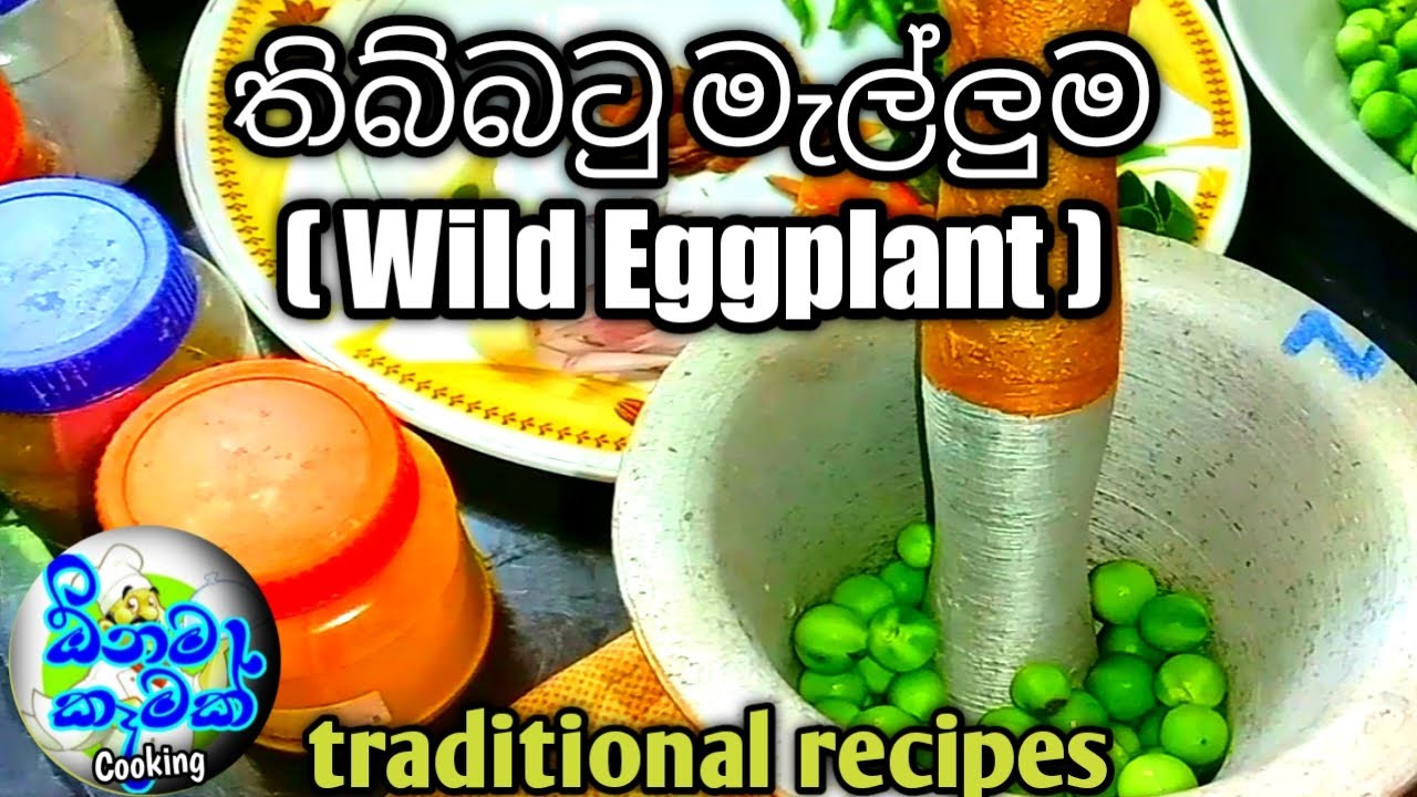 ගමේ රසට තිබ්බටු මැල්ලුම Thibbatu Mellum l Wild Eggplant mallum ඕනම කෑමක් onama kemak cooking