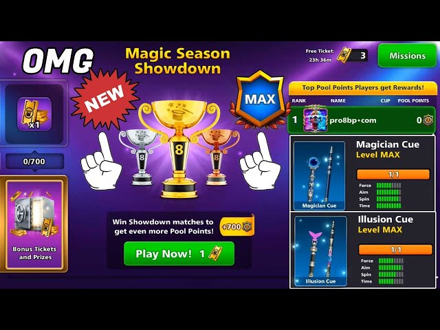 8 ball pool Showdown Beta 😍 Free Ticket 60K Point Pool Pass