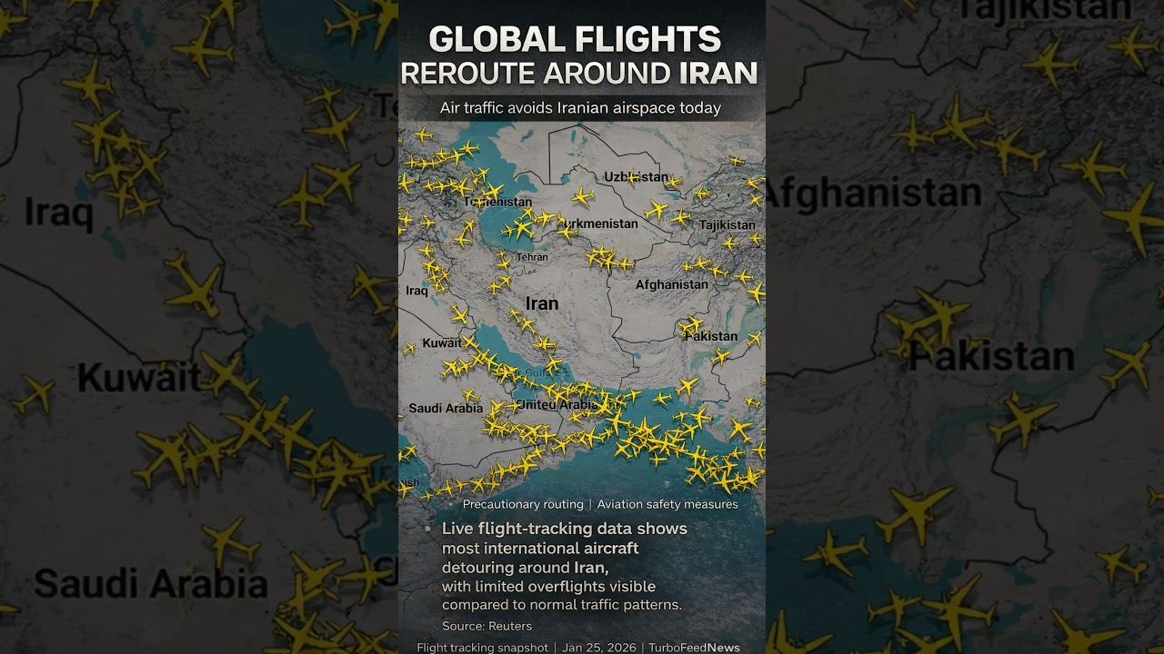 Глобальные авиарейсы меняют маршруты в обход Ирана, поскольку авиакомпании корректируют воздушное...
