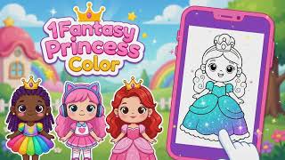 Fantasy Princess Color | Teacher-Approved Kids Coloring App! 🎨✨ screenshot 3