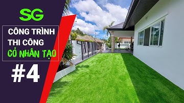 Công trình thi công trải thảm cỏ nhân tạo sân vườn ở Quận 7 | Cỏ Nhân Tạo SG