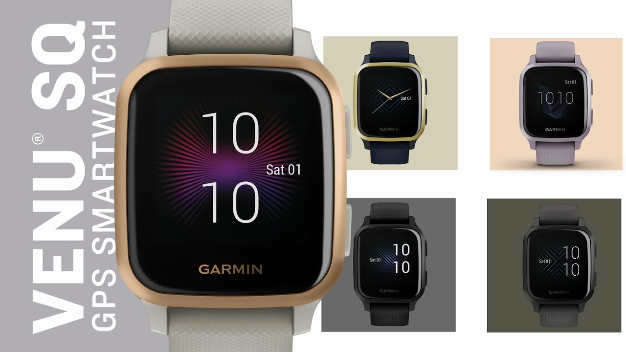 Venu Sq Smart Watch // White + Light Gold // 010-02427-01 video thumbnail