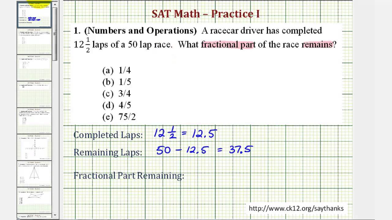 SAT Math Number And Operations Practice 1 1 YouTube