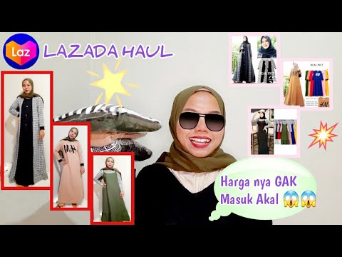  LAZADA  HAUL  BAJU  GAMIS 20K review try on untuk 