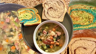 Ham & White Bean Soup | Homemade Cinnamon Swirl Bread & Rainbow Bread + Best Rice Krispie Treats screenshot 1