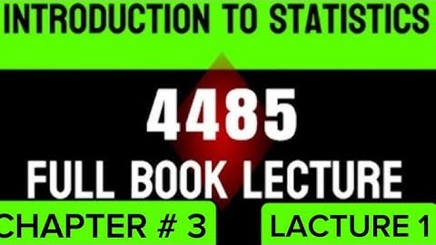 AIOU 4485 Statistics|Full Book|1 TO 9|Chapter  3| |lecture 1|