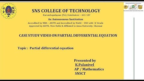 Case study on Partial Differential Equation |PDET |SNS Institutions 
