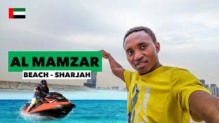 🇦🇪Sharjah, Al Mamzar Beach Sharjah - Walking Tour 4K (Jet Ski Adventure)