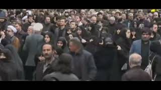 Iran's President Ebrahim Raisi who lost his life through a plane crash mass procession