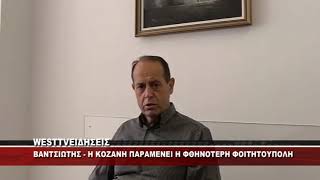 O MEΣΙΤΗΣ ΝΙΚΟΣ ΒΑΝΤΣΙΩΤΗΣ ΣΤΟ ΔΕΛΤΙΟ ΤΟΥ WEST ΓΙΑ ΤΗΝ ΦΟΙΤΗΤΙΚΗ ΚΑΤΟΙΚΙΑ ΣΤΗΝ ΚΟΖΑΝΗ