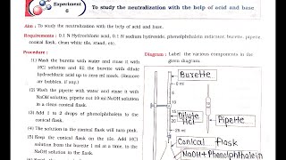 9Th Class Science And Technology Part-1 Practical Book Experiment No-6