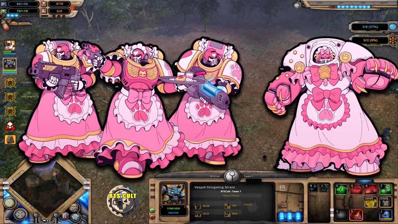 Розовые космодесантники захватывают штаб-квартиру тау — битва 1 на 1 в Dawn of War Definitive Edi...