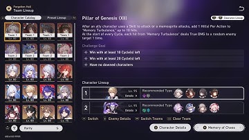 Memory of Chaos Stage 12 Pillar of Genesis (3 Stars) Firefly & Castorice Teams || Honkai: Star Rail