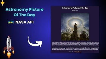 🚀Astronomy Picture Of The Day Using HTML Css JavaScript and NASA API | api projects | nasa api