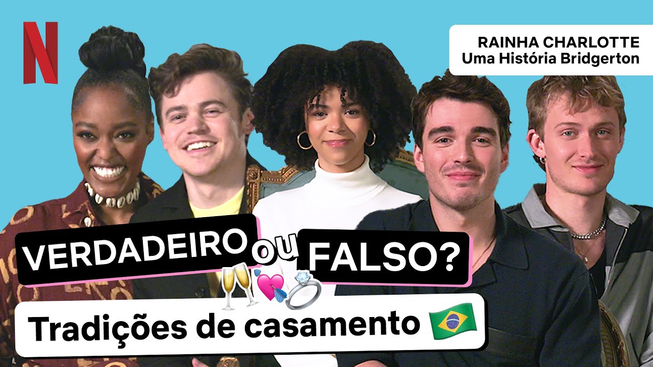 Elenco de Rainha Charlotte joga Verdadeiro ou Falso sobre casamentos BR | Netflix Brasil