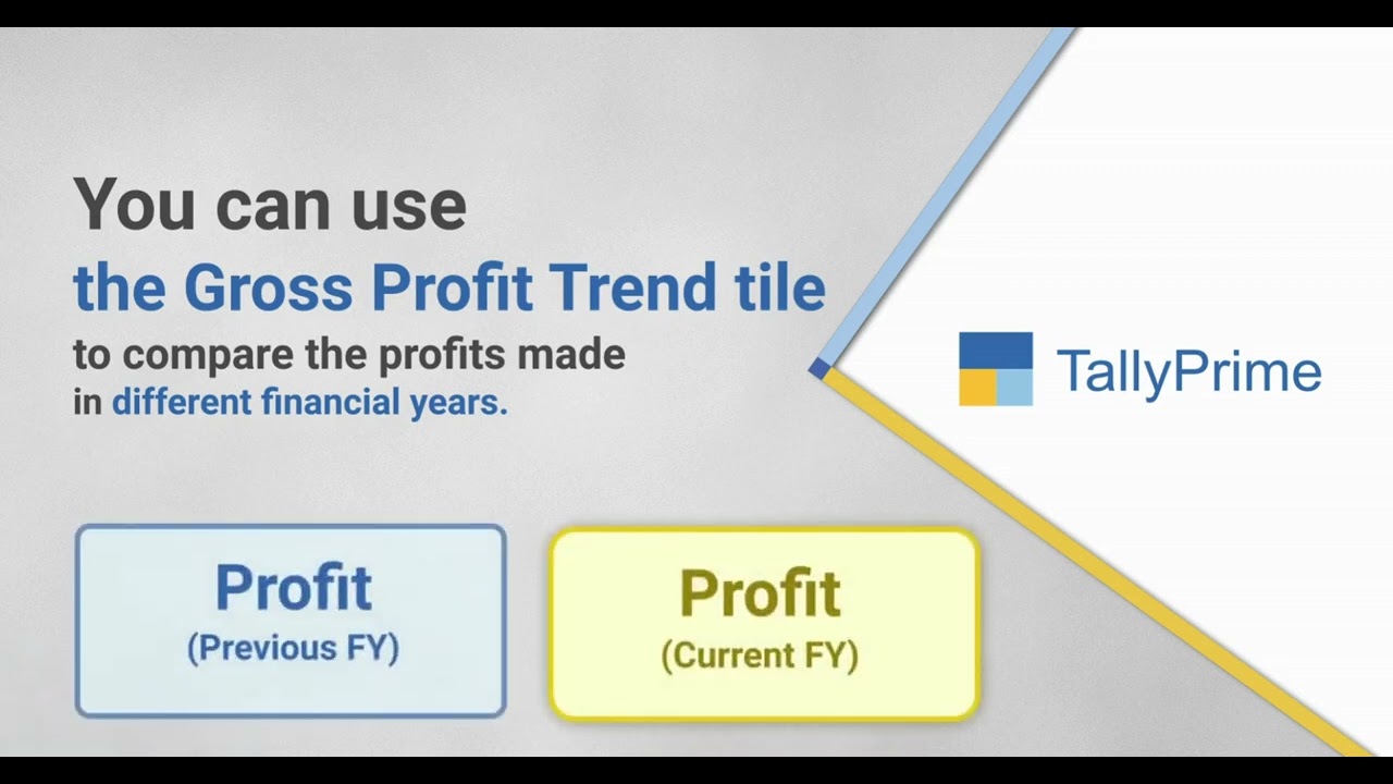How to Compare Gross Profit Trend for Financial Years Using Dashboard in Tally Prime | 4qs | Tally |