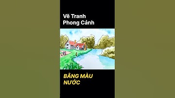 Vẽ Phong Cảnh LÀNG QUÊ bằng MÀU NƯỚC #vetranh #drawing #vetranhphongcanh #shorts