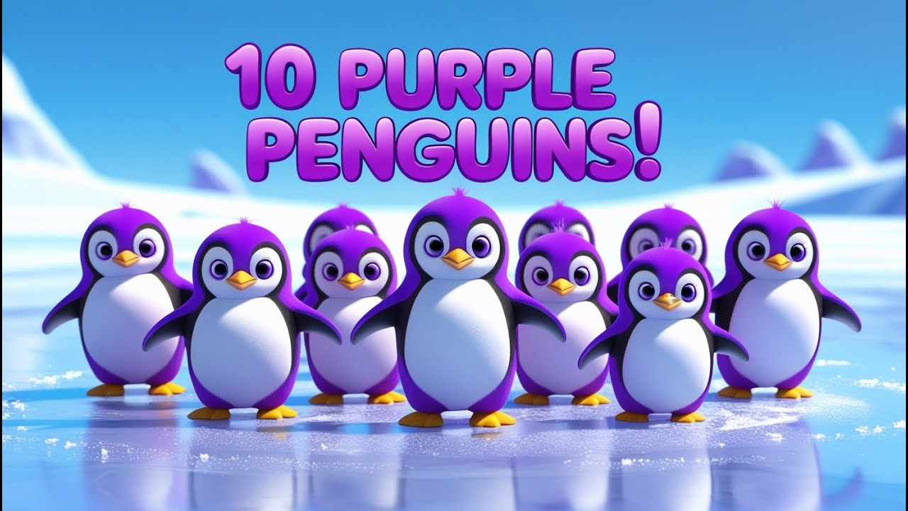 Purple Penguins Parade: 10 to 1 Countdown | Nursery Rhyme - YouTube