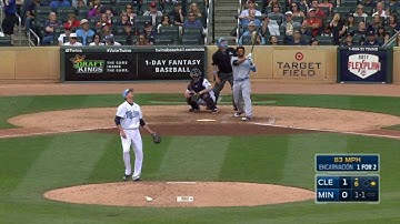 CLE@MIN: Encarnacion belts second homer of the game