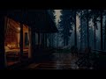 Rain Sounds in a Cozy Forest  at Night (No Ads) | Calm Ambience for Sleep And Relaxing