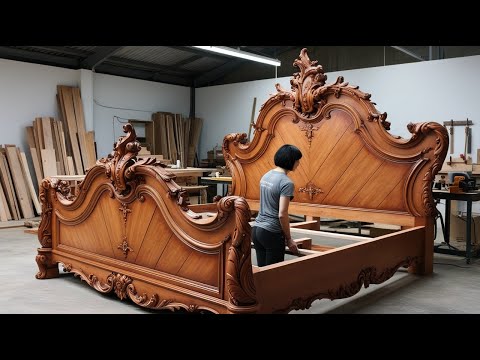 Latest Design Princess Bed Made Of Solid Wood // The Art Of Woodworking By A Young Carpenter