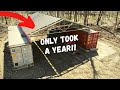 Shipping Container Shop Gets a roof, FINALLY!!