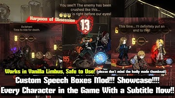 Custom Speech Bubble Text Mod For Every Single Character in the Game! | Limbus Company