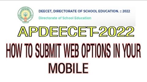 HOW TO DEECET WEB OPTIONS IN YOUR MOBILE#AP#DEECET 2022