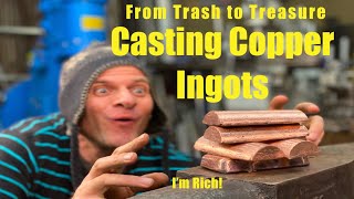 How To Cast Copper Ingots From Scrap !!