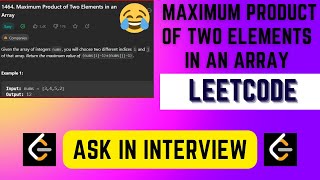 1464 Maximum Product of Two Elements in an Array | Leetcode Solution | IN JAVA | IN HINDI