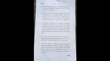 Business communication in professional life question paper 2024 Semester 3