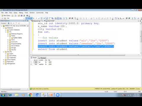 Auto Increment in Column using SQL Sever in Urdu/Hindi