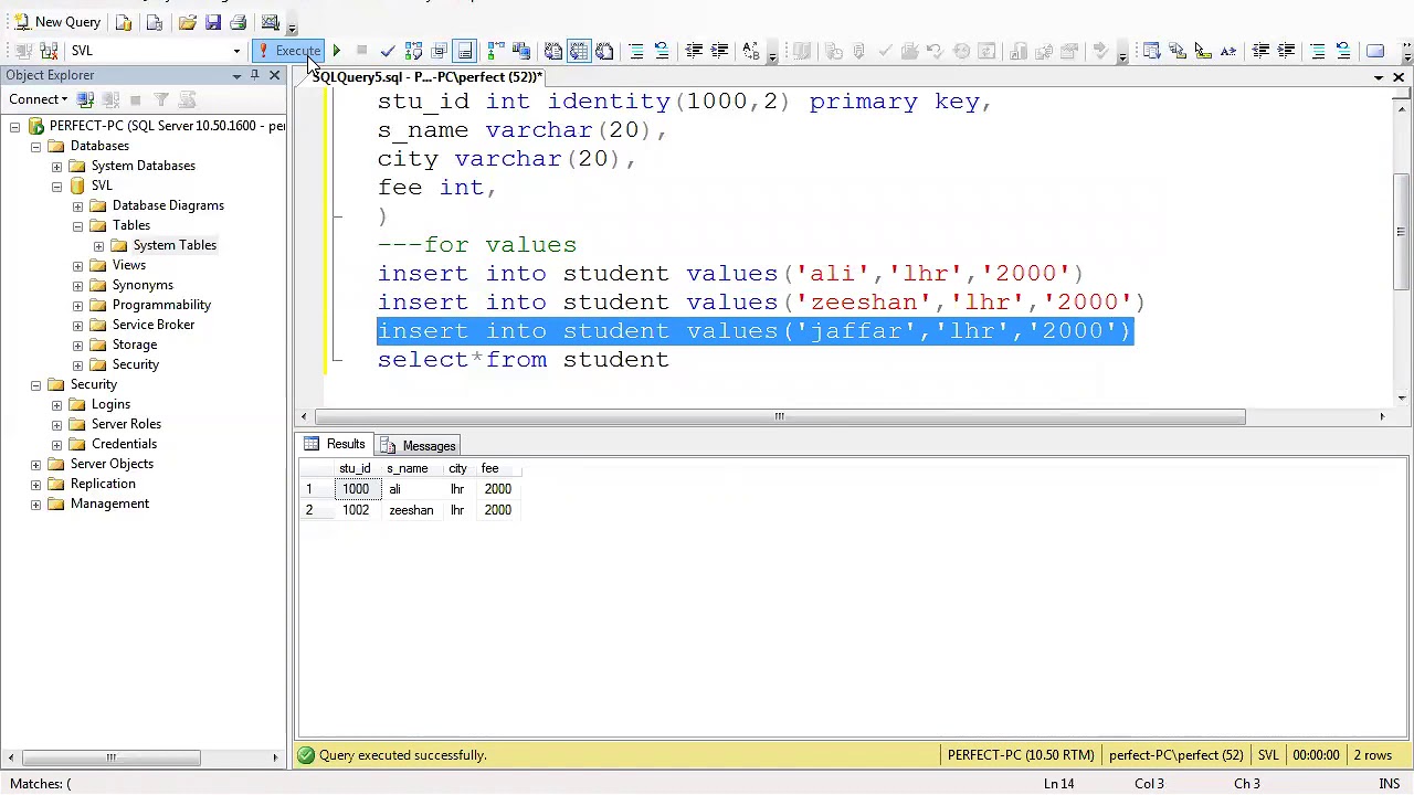 Auto Increment in Column using SQL Sever in Urdu/Hindi - YouTube
