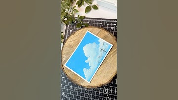 Fluffy cloud painting tutorial | watch the full video on my channel ☁️#gouache #fluffyclouds #art